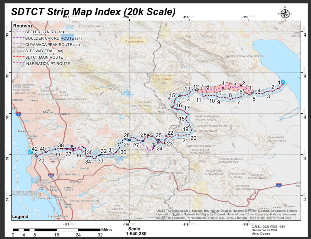 Trans San Diego Trail Index Map - The Dago Diaries