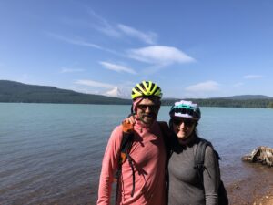 Hiking partners for the Blue Mountain Trail, along the shore of Timothy Lake on Mt Hood