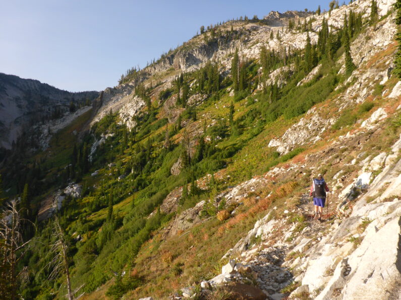 coming down from pine lake pass